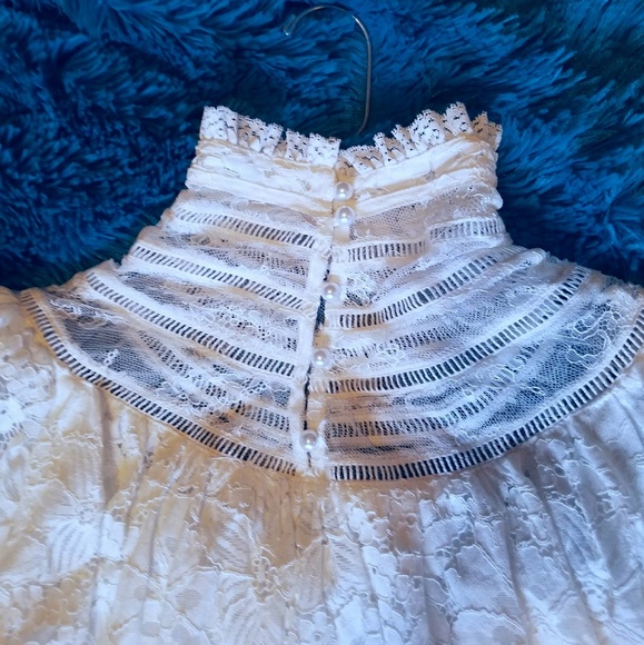 White soft lace mini dress Small - Picture 6 of 8